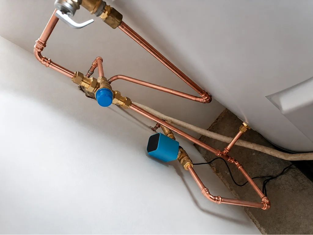 New copper water pipework and isolation valves, plumber Pendle Hill