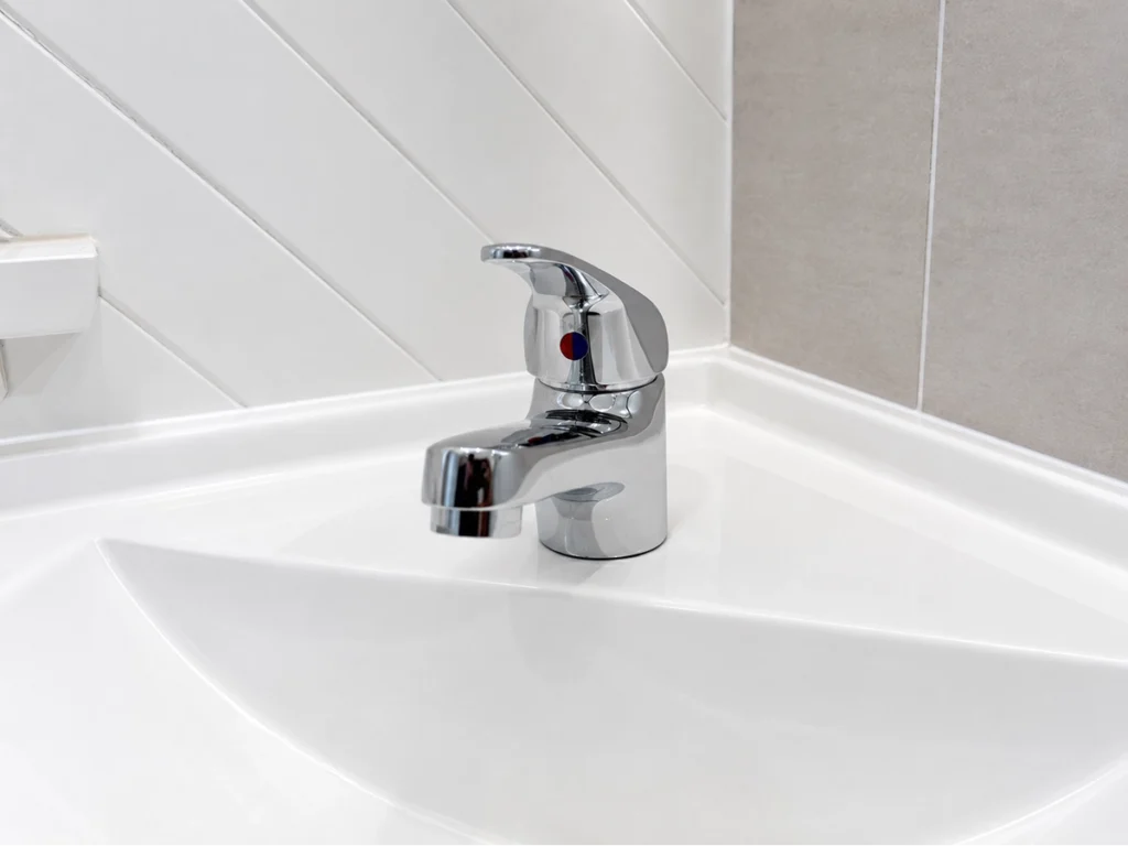 A basin mixer fitted to a new vanity, plumber Rydalmere